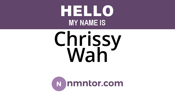 Chrissy Wah