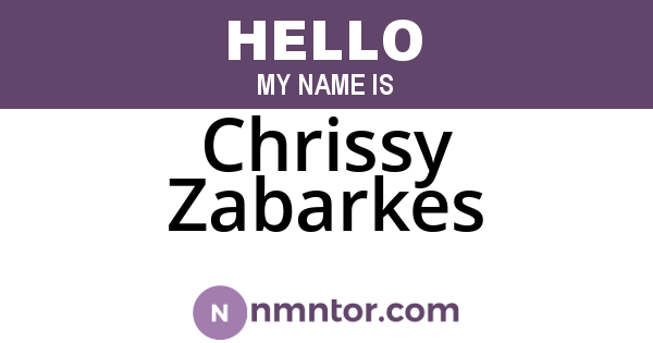 Chrissy Zabarkes