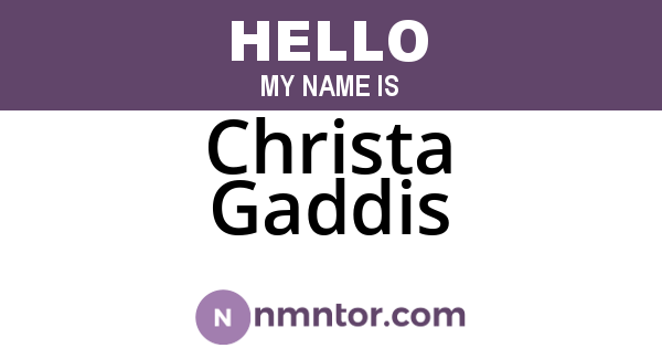 Christa Gaddis
