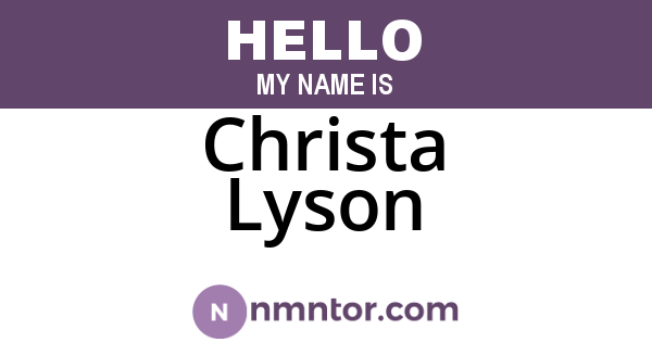 Christa Lyson