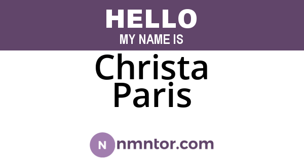 Christa Paris
