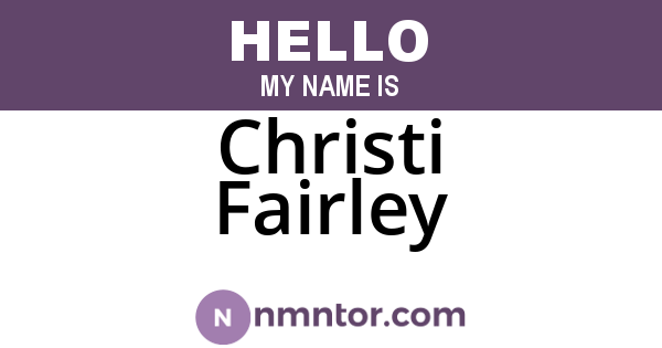 Christi Fairley