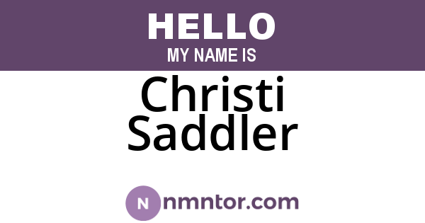 Christi Saddler
