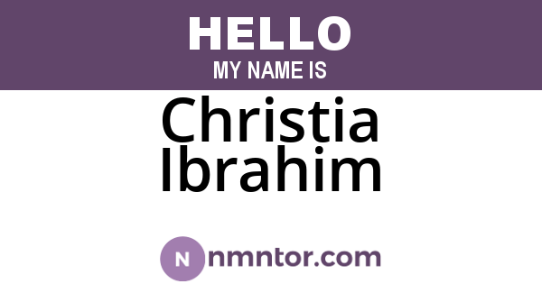Christia Ibrahim
