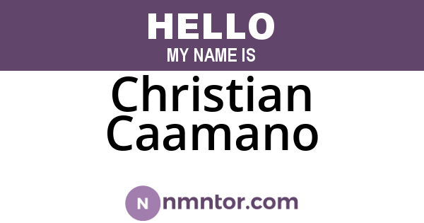 Christian Caamano