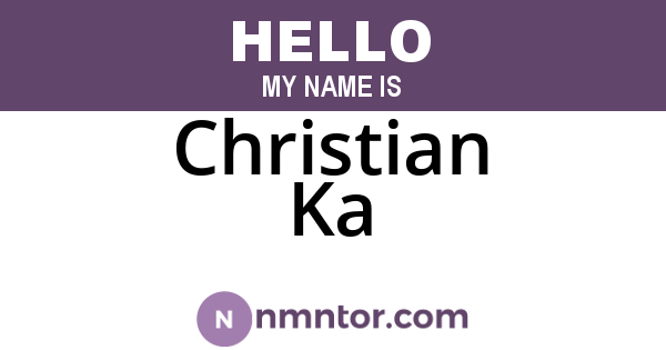 Christian Ka