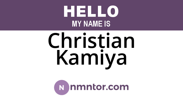 Christian Kamiya