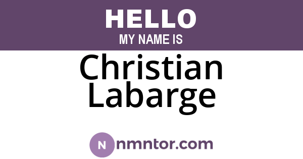 Christian Labarge