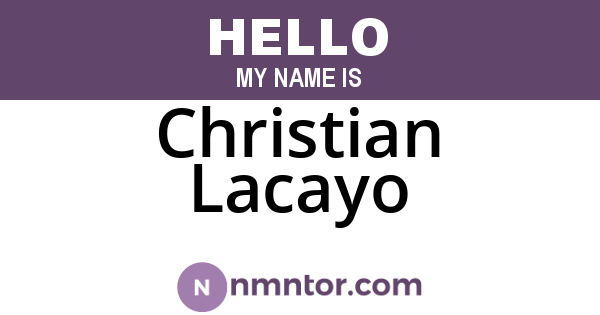 Christian Lacayo