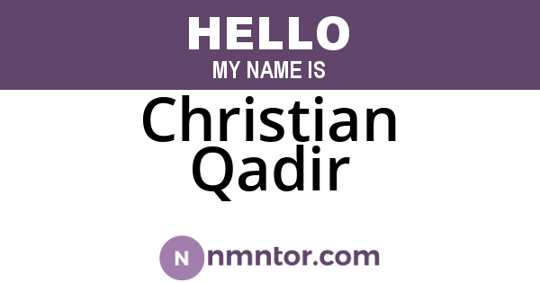 Christian Qadir