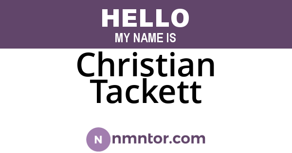 Christian Tackett