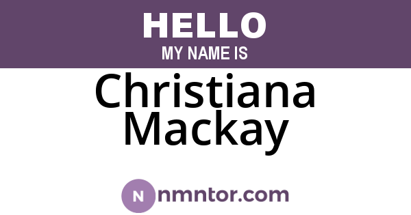 Christiana Mackay