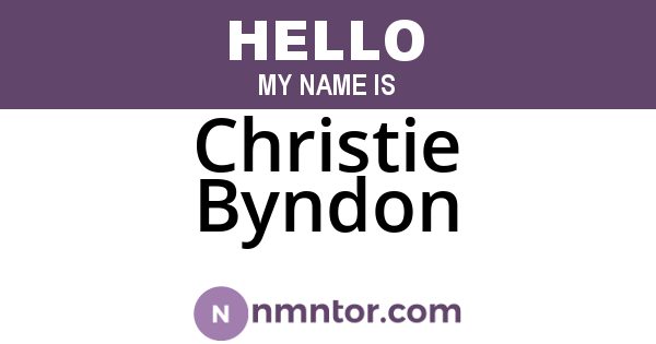 Christie Byndon