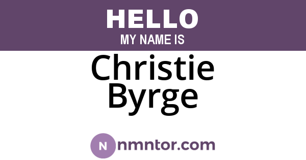 Christie Byrge