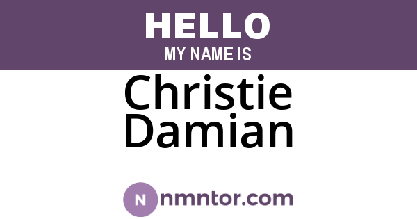 Christie Damian