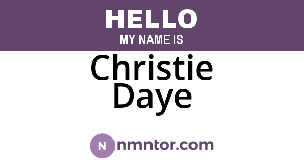 Christie Daye