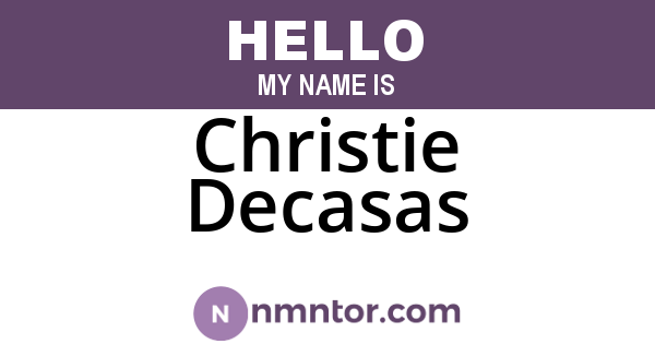 Christie Decasas