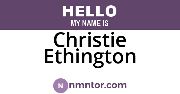 Christie Ethington
