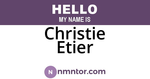 Christie Etier