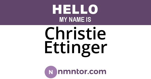 Christie Ettinger