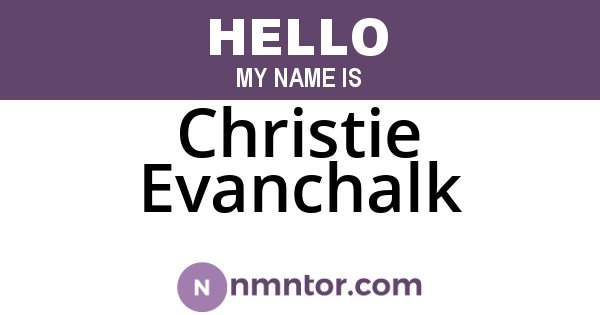 Christie Evanchalk
