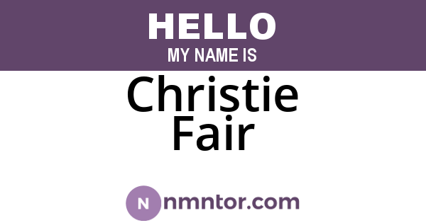 Christie Fair