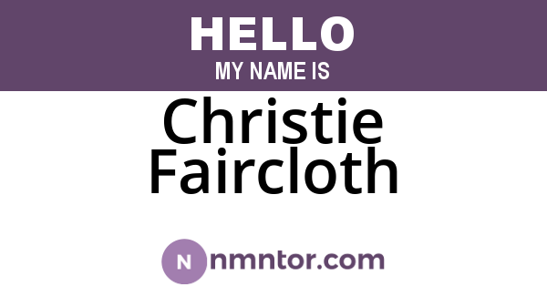 Christie Faircloth