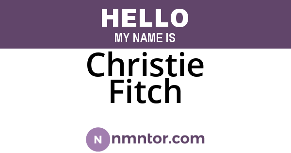 Christie Fitch
