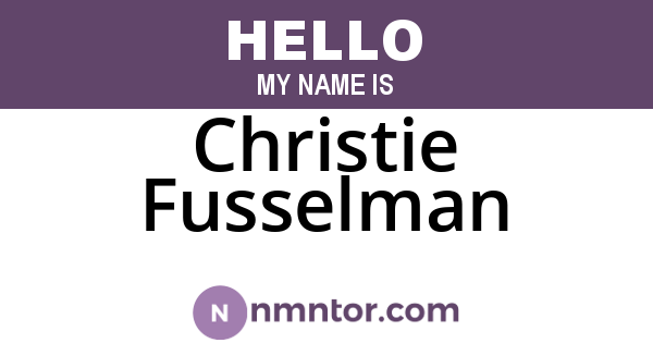 Christie Fusselman
