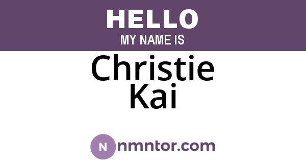 Christie Kai