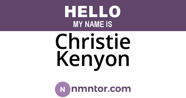Christie Kenyon