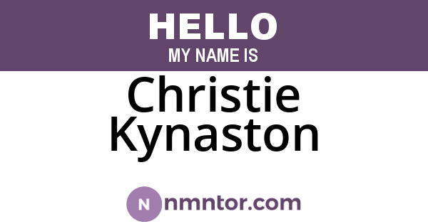 Christie Kynaston