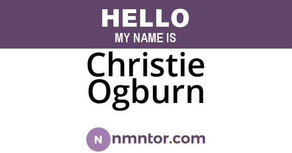 Christie Ogburn