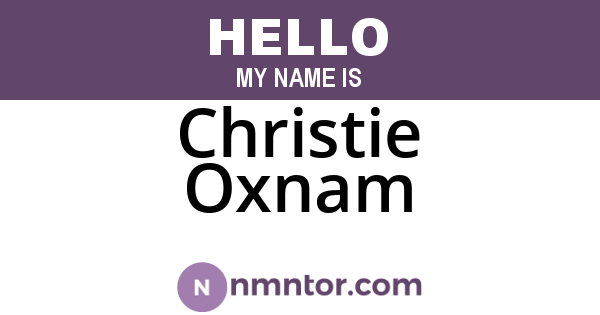 Christie Oxnam