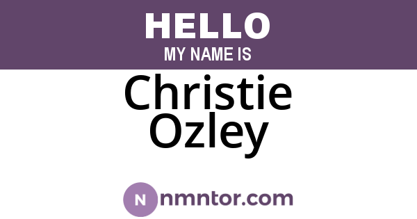 Christie Ozley