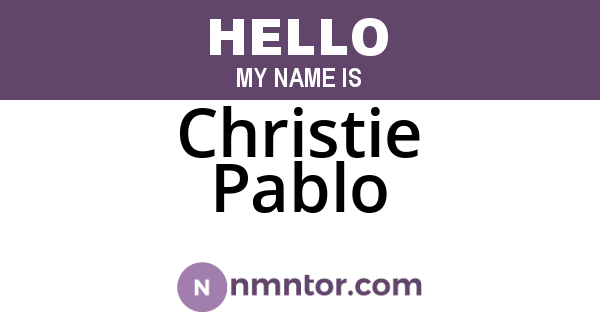 Christie Pablo