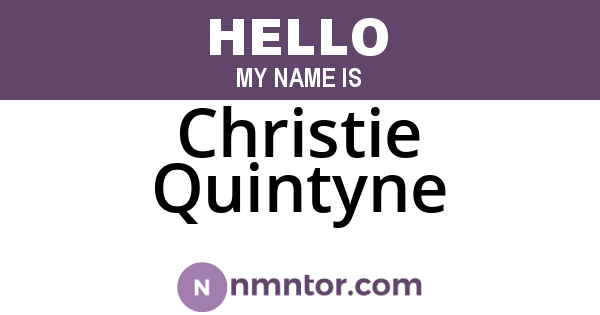Christie Quintyne