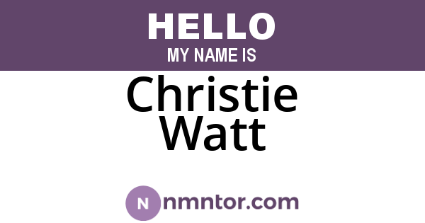 Christie Watt
