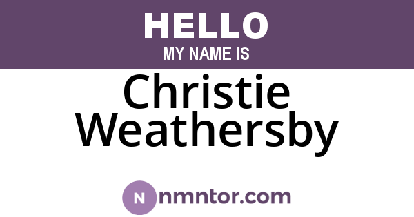 Christie Weathersby