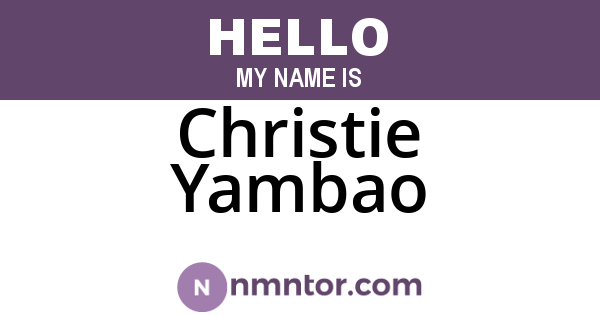 Christie Yambao