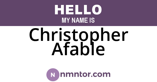 Christopher Afable