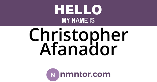 Christopher Afanador