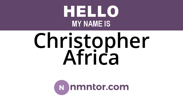 Christopher Africa