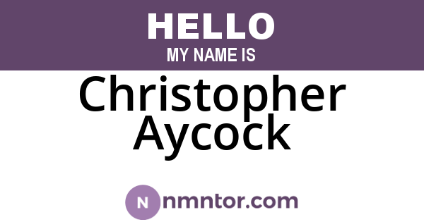 Christopher Aycock