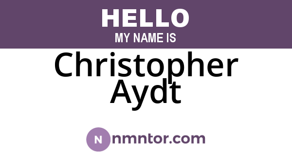 Christopher Aydt