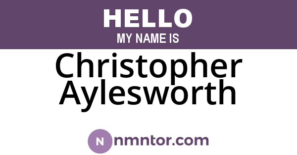 Christopher Aylesworth