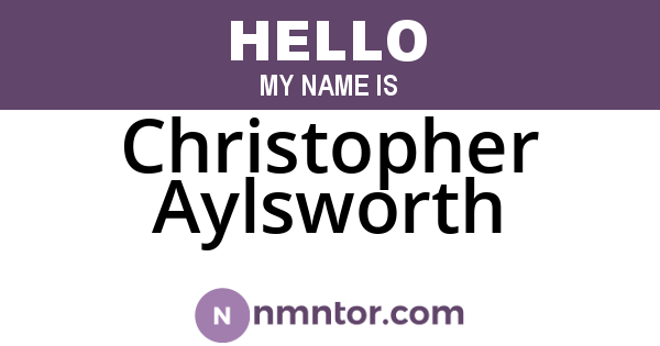 Christopher Aylsworth