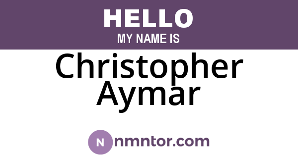 Christopher Aymar