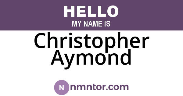 Christopher Aymond