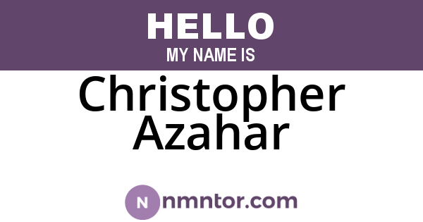 Christopher Azahar
